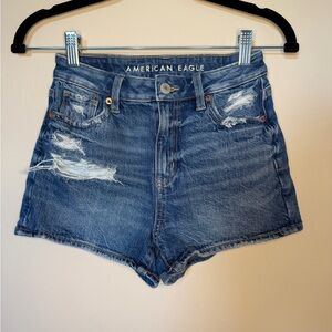 American Eagle Outfitters Distressed Blue Jean Shorts